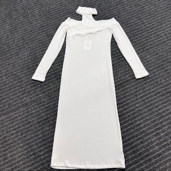LNA X REVOLVE Encounter Off the Shoulder Midi Dress In White Size S NWT - Picture 8 of 13